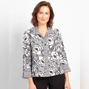 Habitat Palm Beach Floral Swing Shirt‎ Women’s Long Sleeve Shirt Size XS
